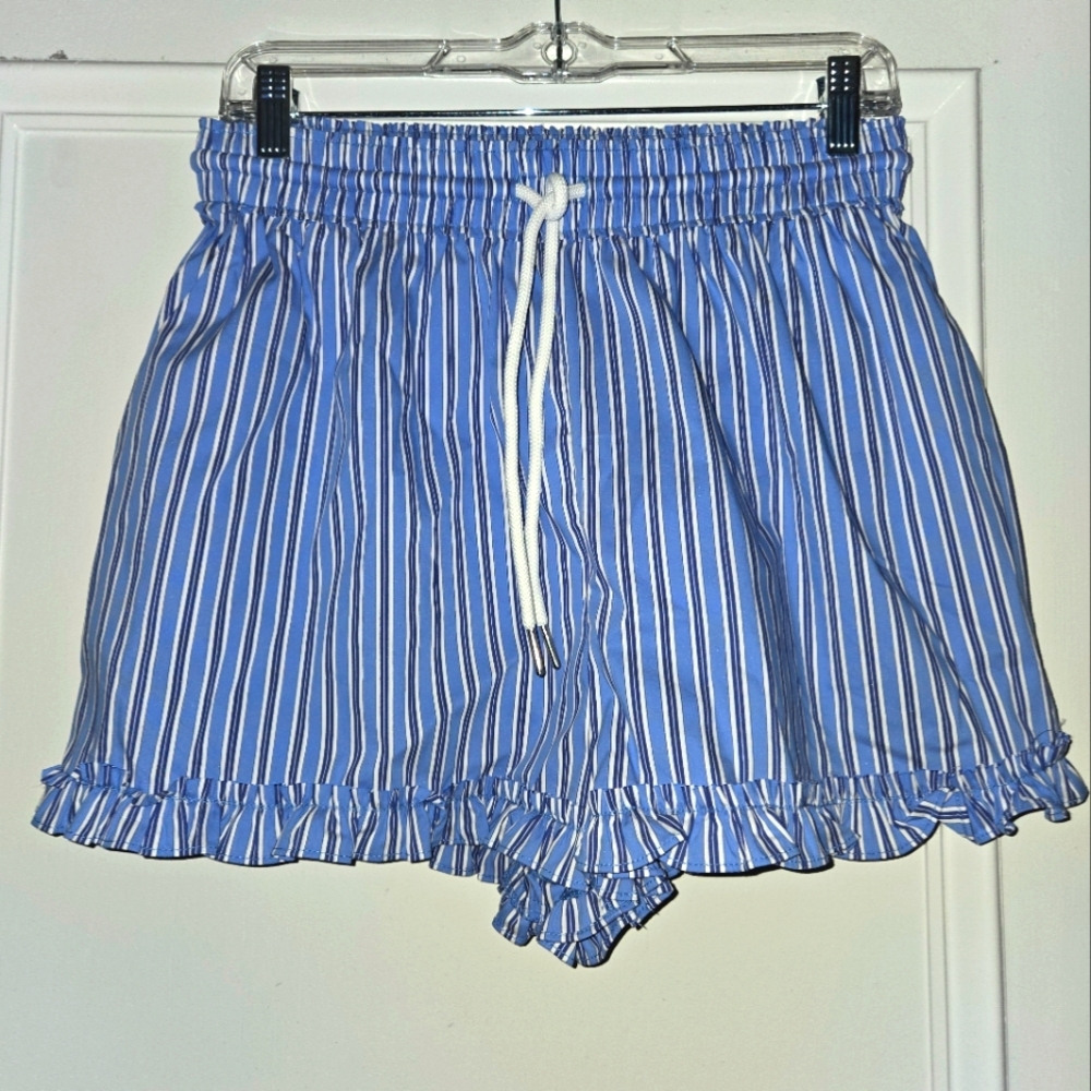 Blue Striped Women's Lounge Shorts